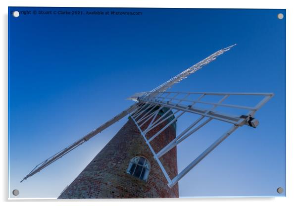 The windmill Acrylic by Stuart C Clarke