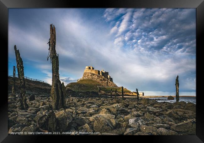 Clouds at Lindisfarne Castle  Framed Print by Gary Clarricoates