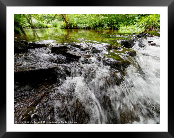 Cascading  river Framed Mounted Print by Nik Taylor