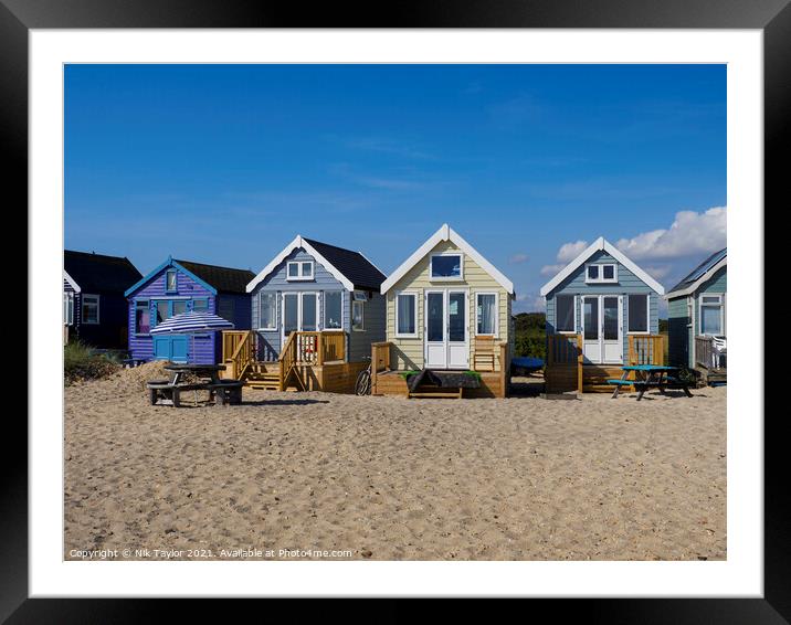 Beach Huts Framed Mounted Print by Nik Taylor