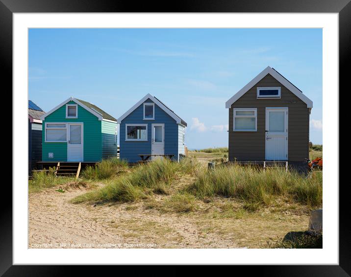 beach huts Framed Mounted Print by Nik Taylor