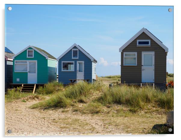 beach huts Acrylic by Nik Taylor