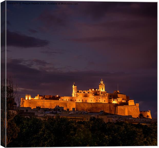 Picturesque and Dramatic Architecture of Citadel at Gozo, Malta. Canvas Print by Maggie Bajada
