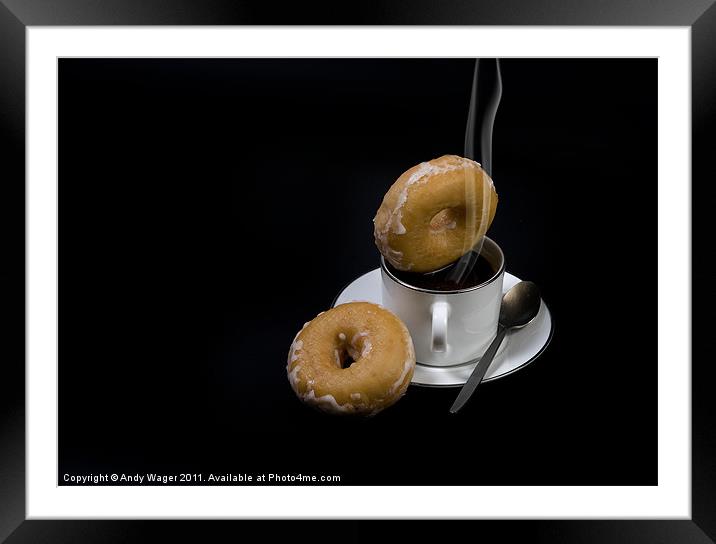 Coffee and Doughnuts Framed Mounted Print by Andy Wager