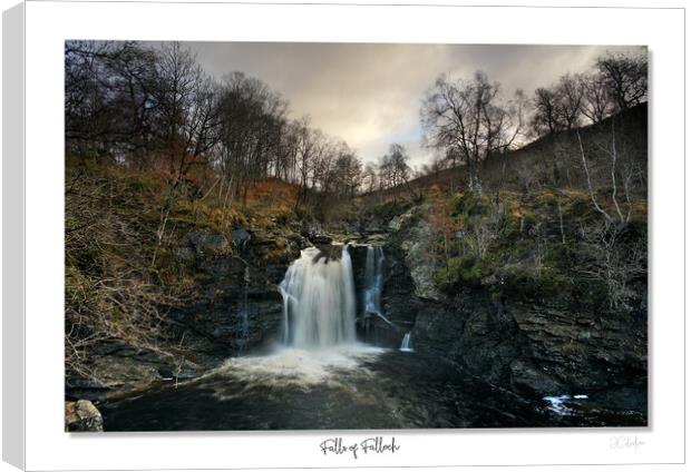 Falls of Falloch  waterfall in woodland Scotland Canvas Print by JC studios LRPS ARPS
