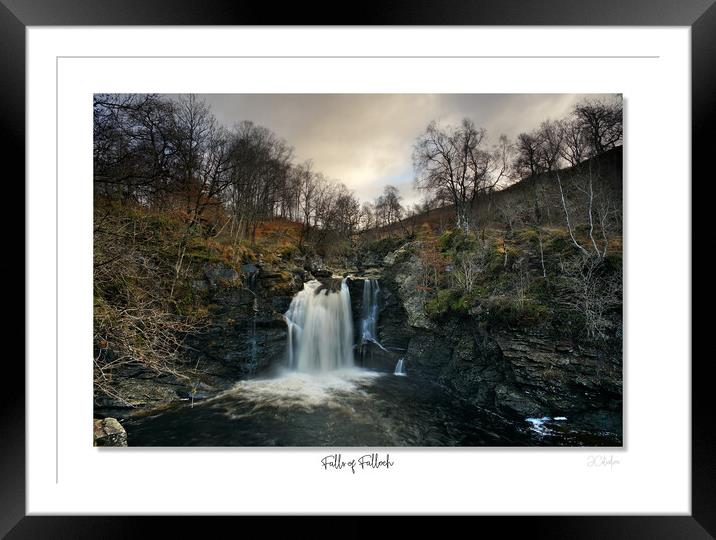 Falls of Falloch  waterfall in woodland Scotland Framed Mounted Print by JC studios LRPS ARPS