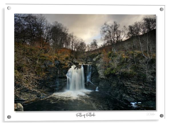 Falls of Falloch  waterfall in woodland Scotland Acrylic by JC studios LRPS ARPS