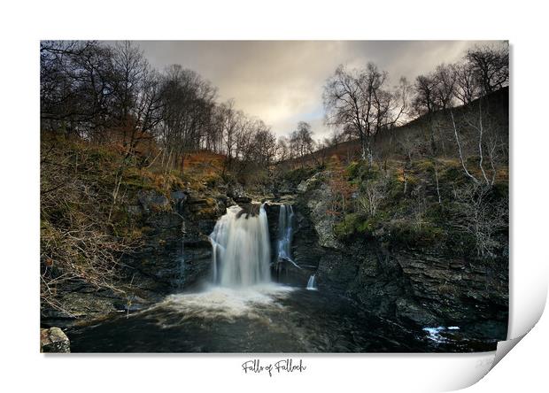 Falls of Falloch  waterfall in woodland Scotland Print by JC studios LRPS ARPS