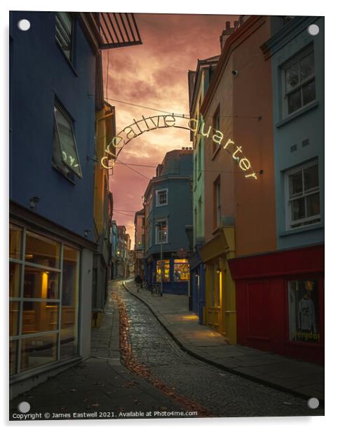 Folkestone Old High Street Acrylic by James Eastwell