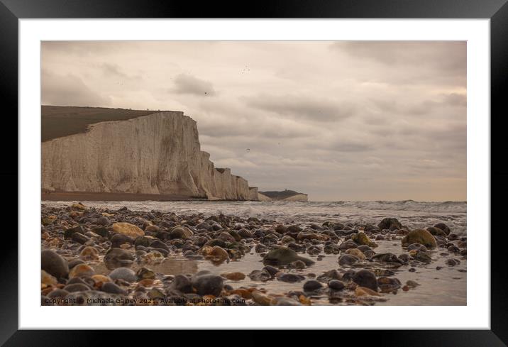 The Seven Sisters, Sussex, England, UK Framed Mounted Print by Michaela Gainey