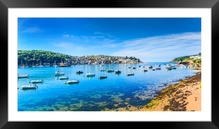 Polruan from Fowey, Cornwall, UK Framed Mounted Print by Maggie McCall