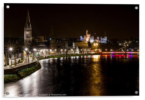 Inverness Castle & River Ness Acrylic by Nigel Wilkins