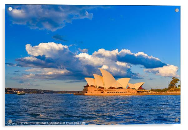 Sydney Opera House, a performing center on Sydney Harbor in Sydney, New South Wales, Australia Acrylic by Chun Ju Wu