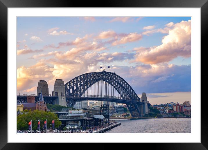 Sydney Harbour Bridge, an arch bridge across Sydney Harbour in Sydney, New South Wales, Australia Framed Mounted Print by Chun Ju Wu