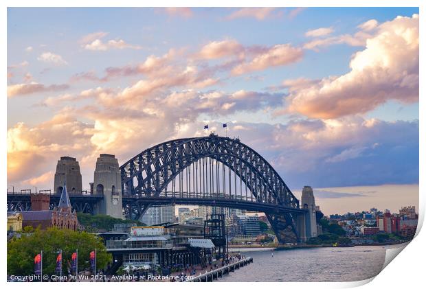 Sydney Harbour Bridge, an arch bridge across Sydney Harbour in Sydney, New South Wales, Australia Print by Chun Ju Wu