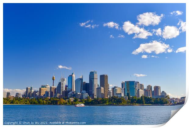 Skyline of Sydney central business district in New South Wales, Australia Print by Chun Ju Wu