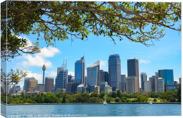 Skyline of Sydney central business district in New South Wales, Australia Canvas Print by Chun Ju Wu