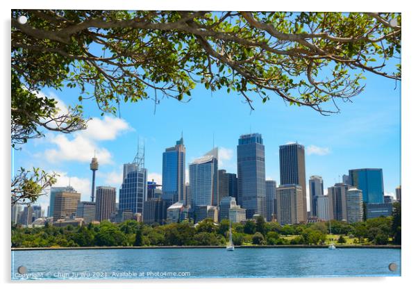 Skyline of Sydney central business district in New South Wales, Australia Acrylic by Chun Ju Wu