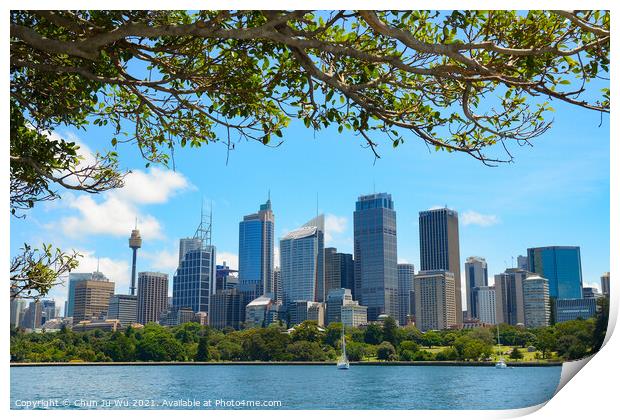 Skyline of Sydney central business district in New South Wales, Australia Print by Chun Ju Wu