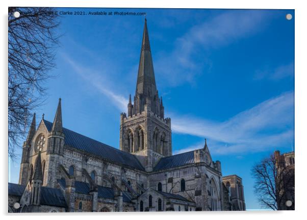 Chichester cathedral Acrylic by Stuart C Clarke