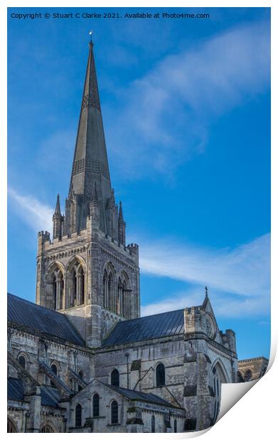 Chichester cathedral Print by Stuart C Clarke