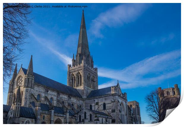 Chichester cathedral Print by Stuart C Clarke