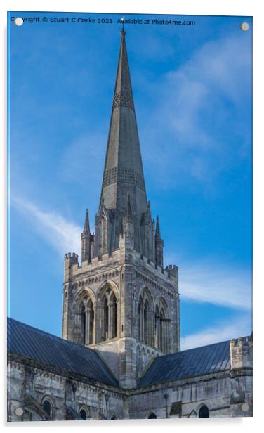 Chichester cathedral Acrylic by Stuart C Clarke