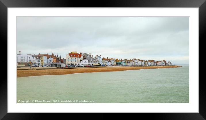 Deal Sea front Kent Framed Mounted Print by Diana Mower