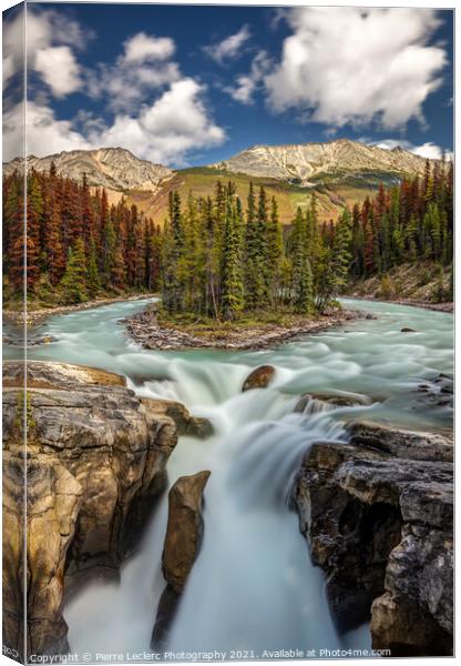 Natural Beauty of Sunwapta Falls Canvas Print by Pierre Leclerc Photography