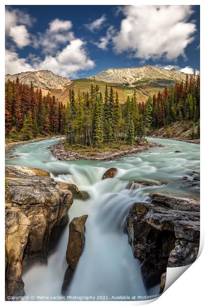 Natural Beauty of Sunwapta Falls Print by Pierre Leclerc Photography