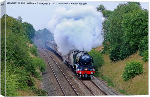 60103 The Flying Scotsman in  Crofton West Yorkshire - 1 Canvas Print by Colin Williams Photography