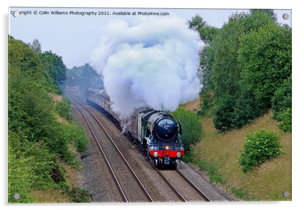 60103 The Flying Scotsman in  Crofton West Yorkshire - 1 Acrylic by Colin Williams Photography