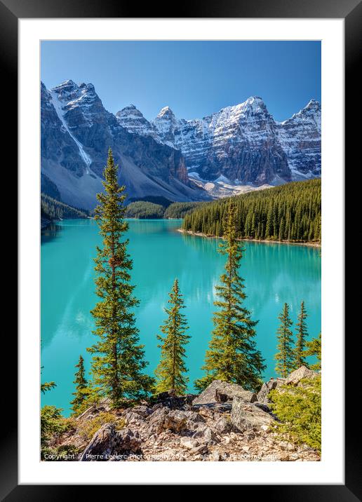 Blue Moraine Lake Framed Mounted Print by Pierre Leclerc Photography