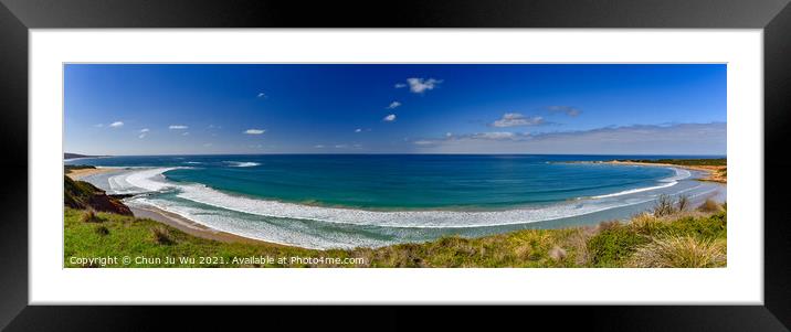 Panoramic view of a beach on Great Ocean Road, Victoria, Australia Framed Mounted Print by Chun Ju Wu