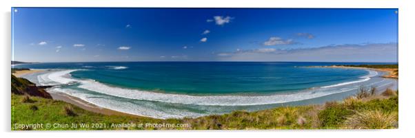 Panoramic view of a beach on Great Ocean Road, Victoria, Australia Acrylic by Chun Ju Wu