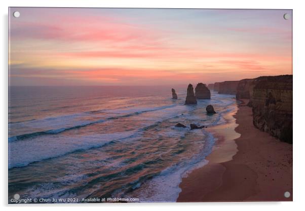 Sunset view of the Twelve Apostles on Great Ocean Road, Victoria, Australia Acrylic by Chun Ju Wu
