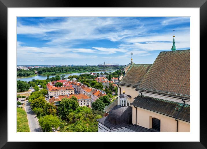 Warsaw Cityscape In Poland Framed Mounted Print by Artur Bogacki