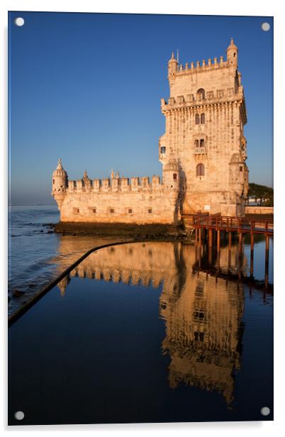 Belem Tower in Lisbon at Sunrise Acrylic by Artur Bogacki