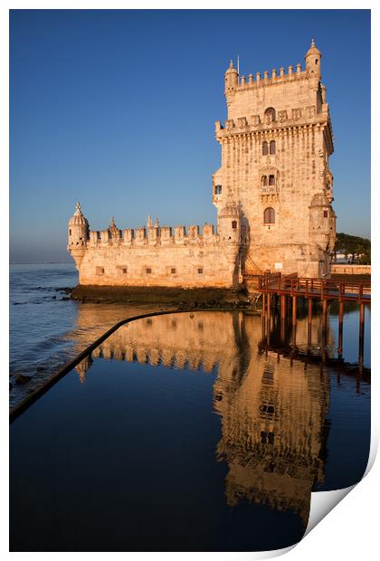 Belem Tower in Lisbon at Sunrise Print by Artur Bogacki