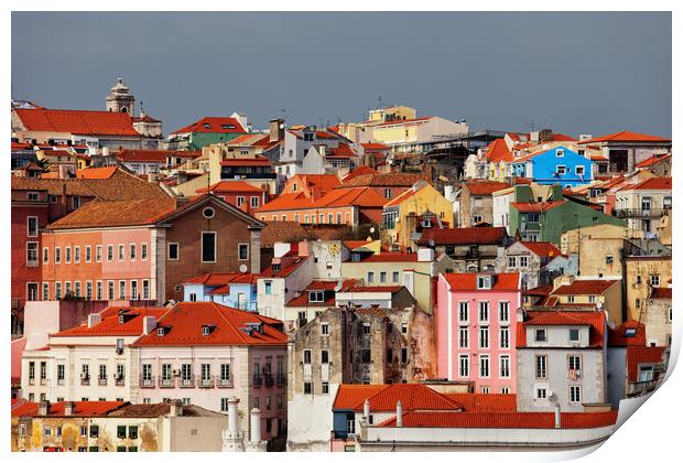 Houses of Lisbon Print by Artur Bogacki