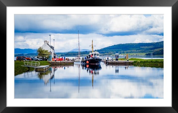 Boats at Clachnaharry Loch Framed Mounted Print by John Frid
