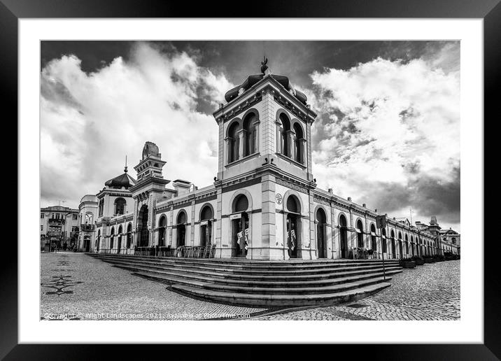 Loule Market Black and White Framed Mounted Print by Wight Landscapes
