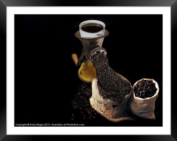 Ground Coffee Framed Mounted Print by Andy Wager