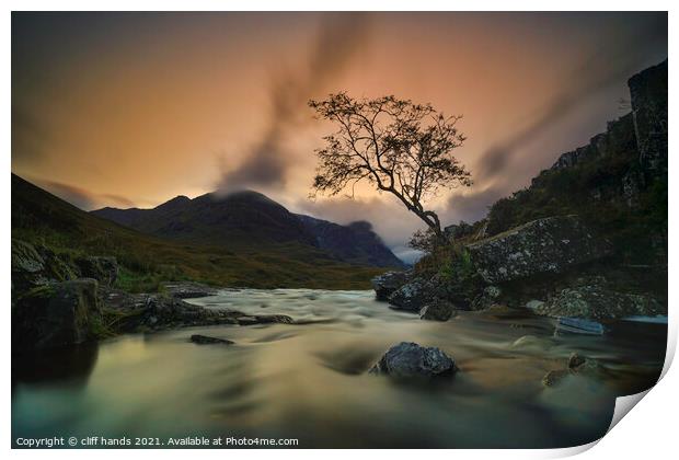 The lone Tree, Glencoe. Print by Scotland's Scenery