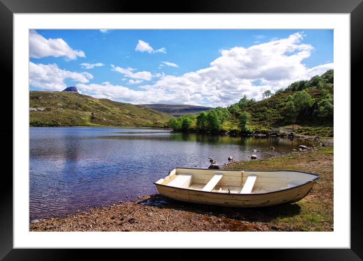 An idyllic day beside a Highland loch. Framed Mounted Print by Jacqi Elmslie