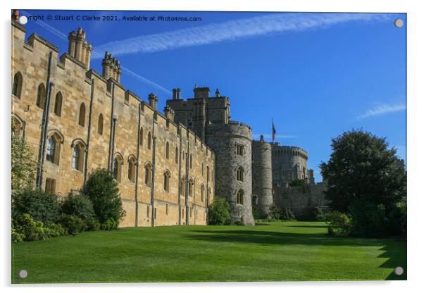 Windsor Castle Acrylic by Stuart C Clarke