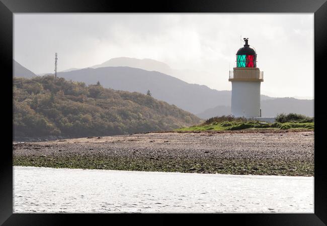 Corran Point Lighthouse  Framed Print by Paul Chambers