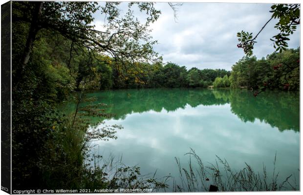 the blue lake in drenthe in holland Canvas Print by Chris Willemsen