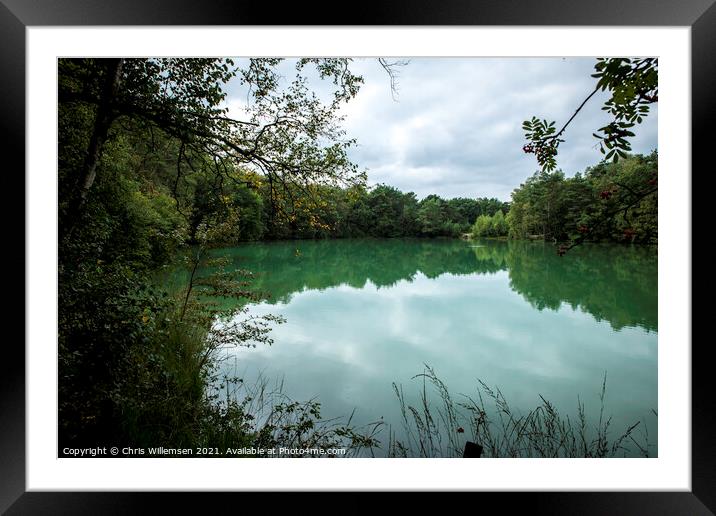 the blue lake in drenthe in holland Framed Mounted Print by Chris Willemsen
