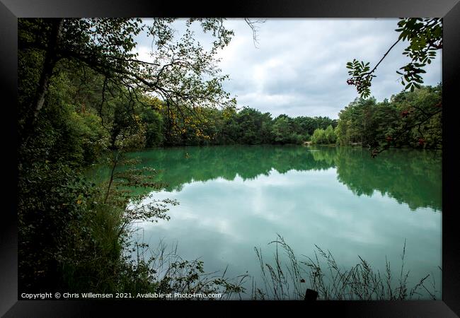 the blue lake in drenthe in holland Framed Print by Chris Willemsen